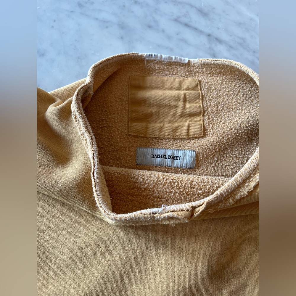 Rachel Comey Cropped Boxy Sweatshirt in Faded Yellow - Picture 3 of 8